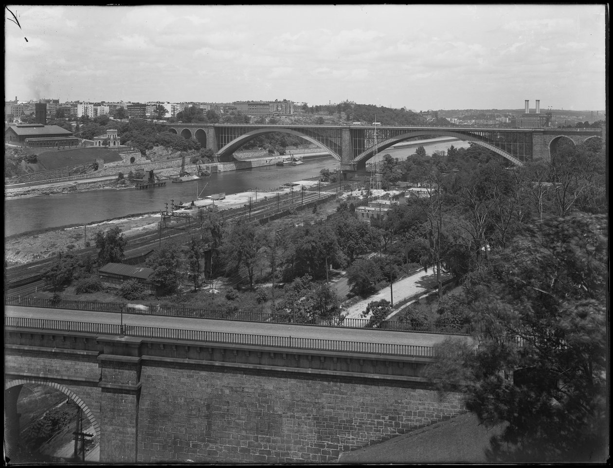 Le pont de Washington, High Bridge, et Washington Heights vus du Bronx, 19 juillet 1914 - William Davis Hassler