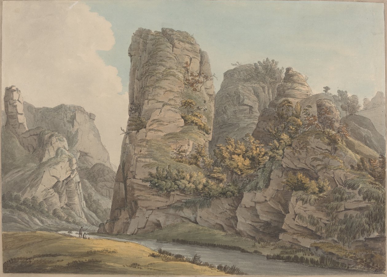 Un rocher singulier à Dove-Dale nommé le Pickerell - William Day