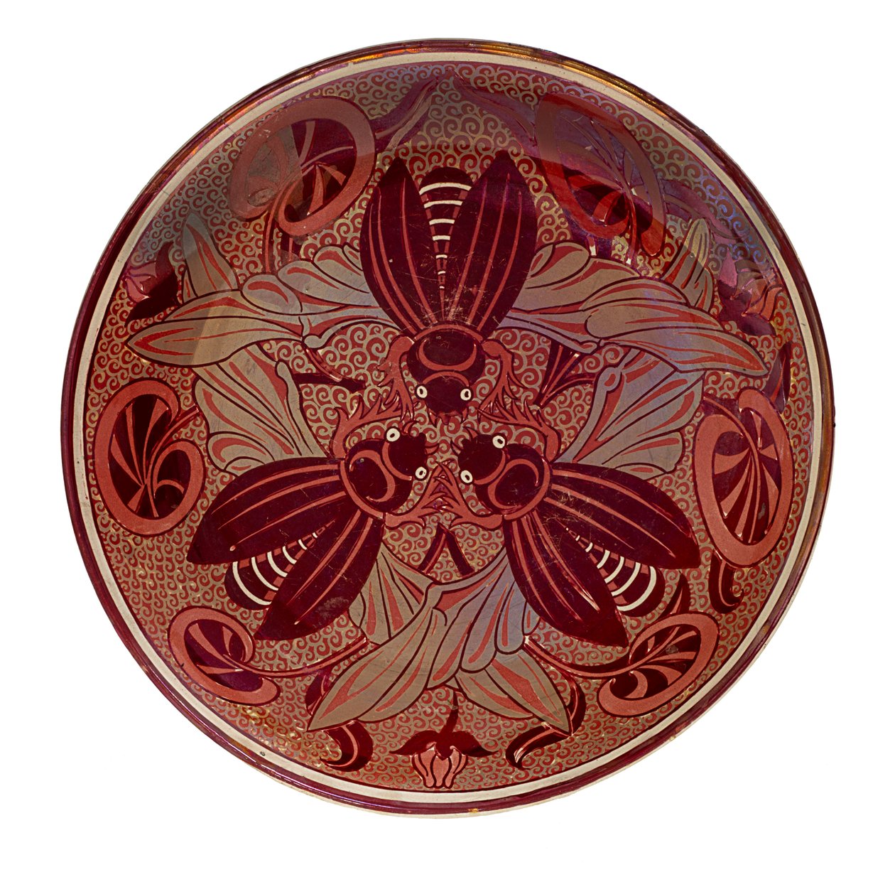 Assiette à scarabée rouge lustré, 1888-1907 - William de Morgan
