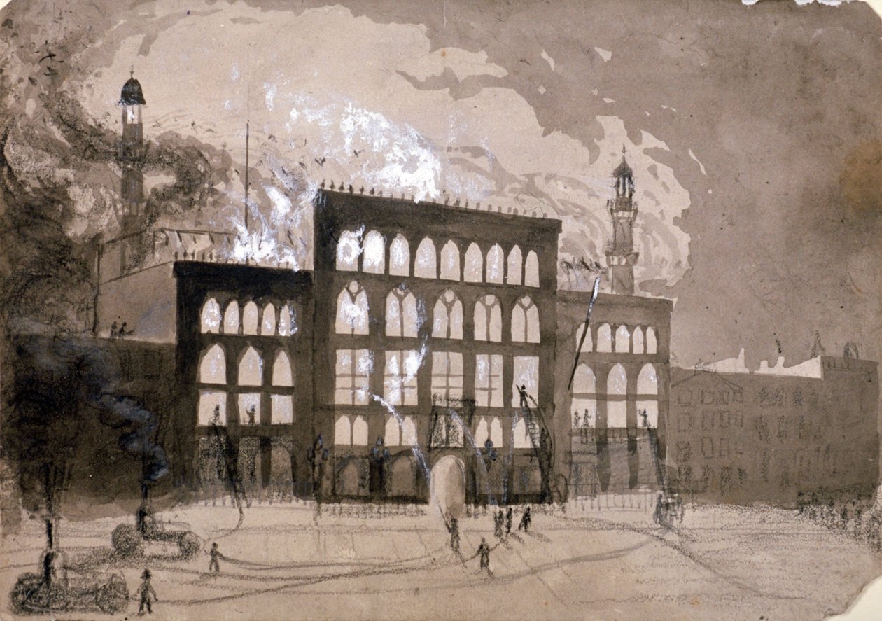 Incendie au théâtre Alhambra, Leicester Square, Londres, 1882-1883 - William Dickes