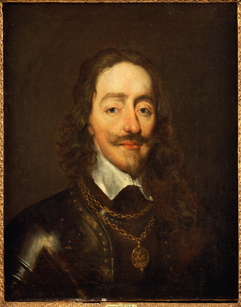 Portrait du roi Charles Ier en armure et le collier de l