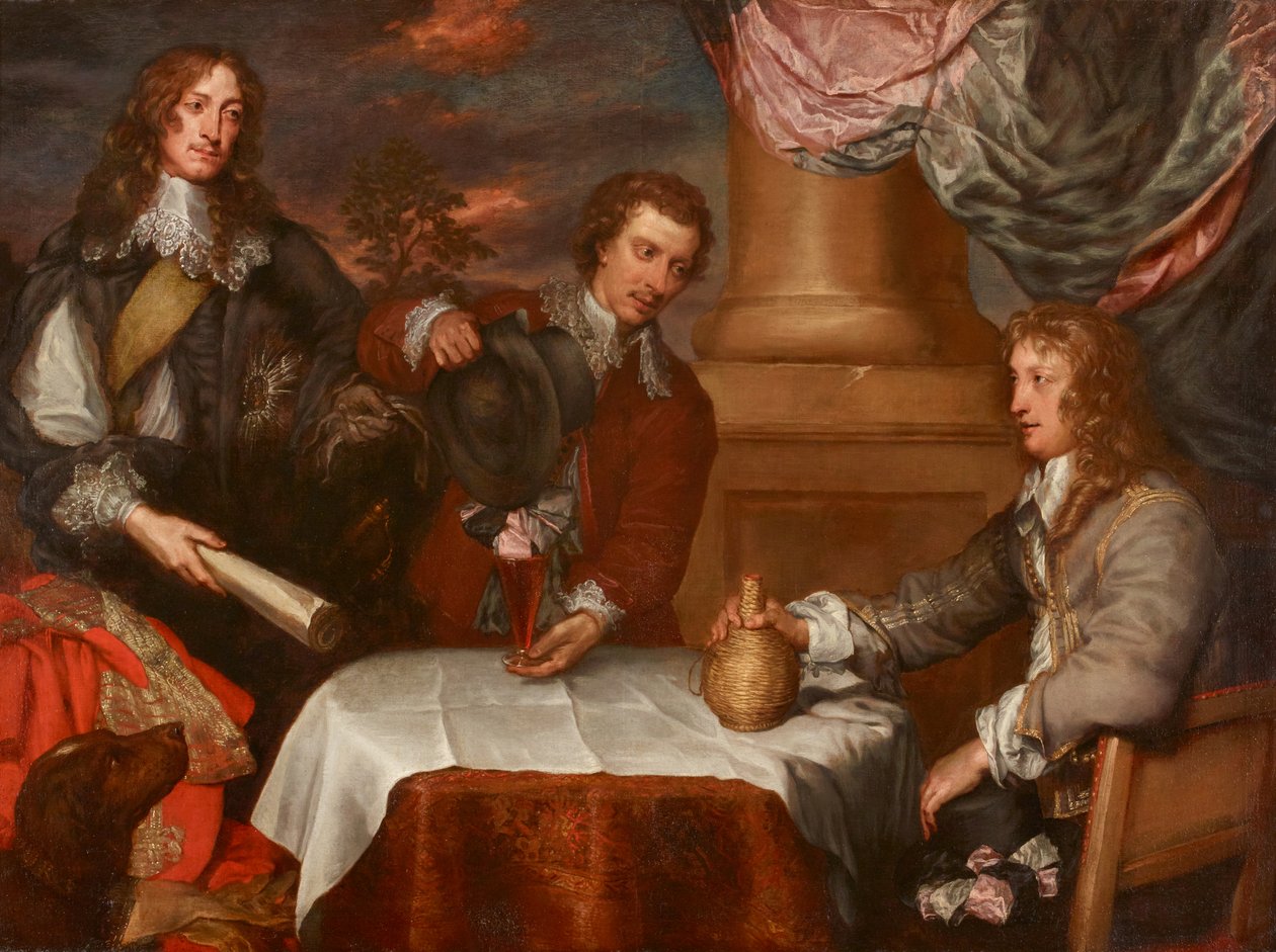 Portrait du Prince Rupert, Colonel William Legge (probablement) et Colonel John Russell - William Dobson