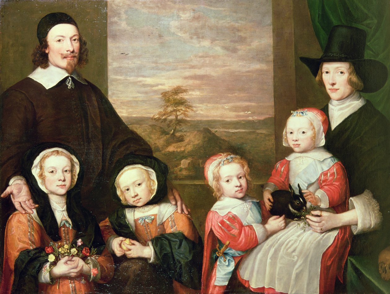 Portrait de famille non identifié, traditionnellement pensé être celui de Sir Thomas Browne, milieu des années 1640 - William Dobson