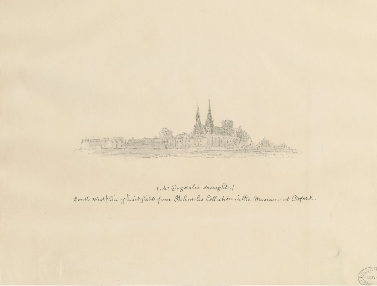 Cathédrale de Lichfield - Vue sud-ouest - William Dugdale