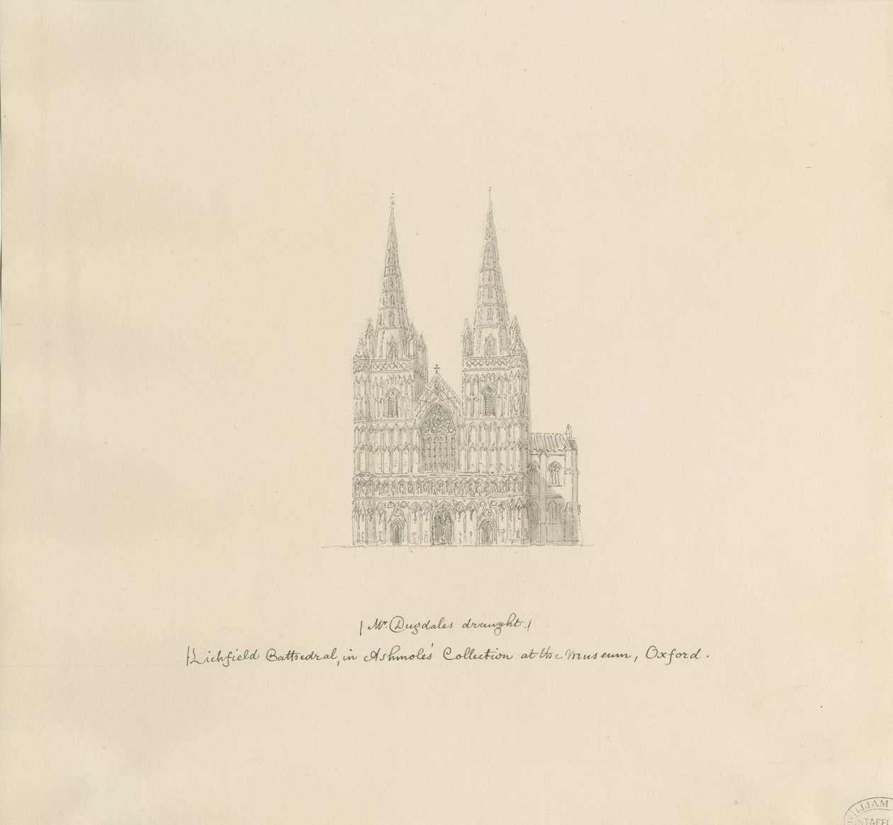 Cathédrale de Lichfield - Façade Ouest - William Dugdale