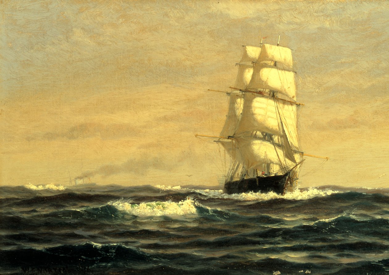 Voilier - au large de la côte du Maine - William E. Norton