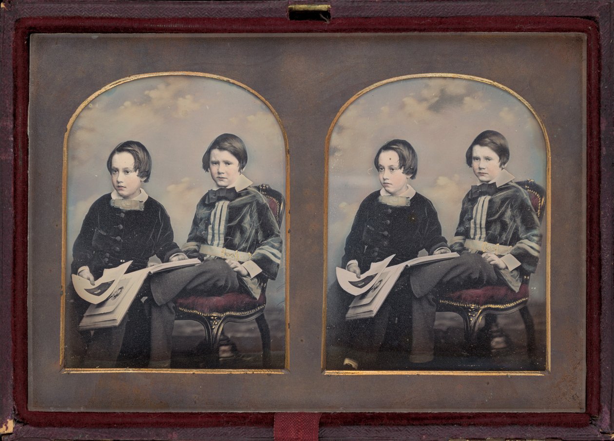 Portrait de deux garçons, années 1850 (photo) - William Edward Kilburn