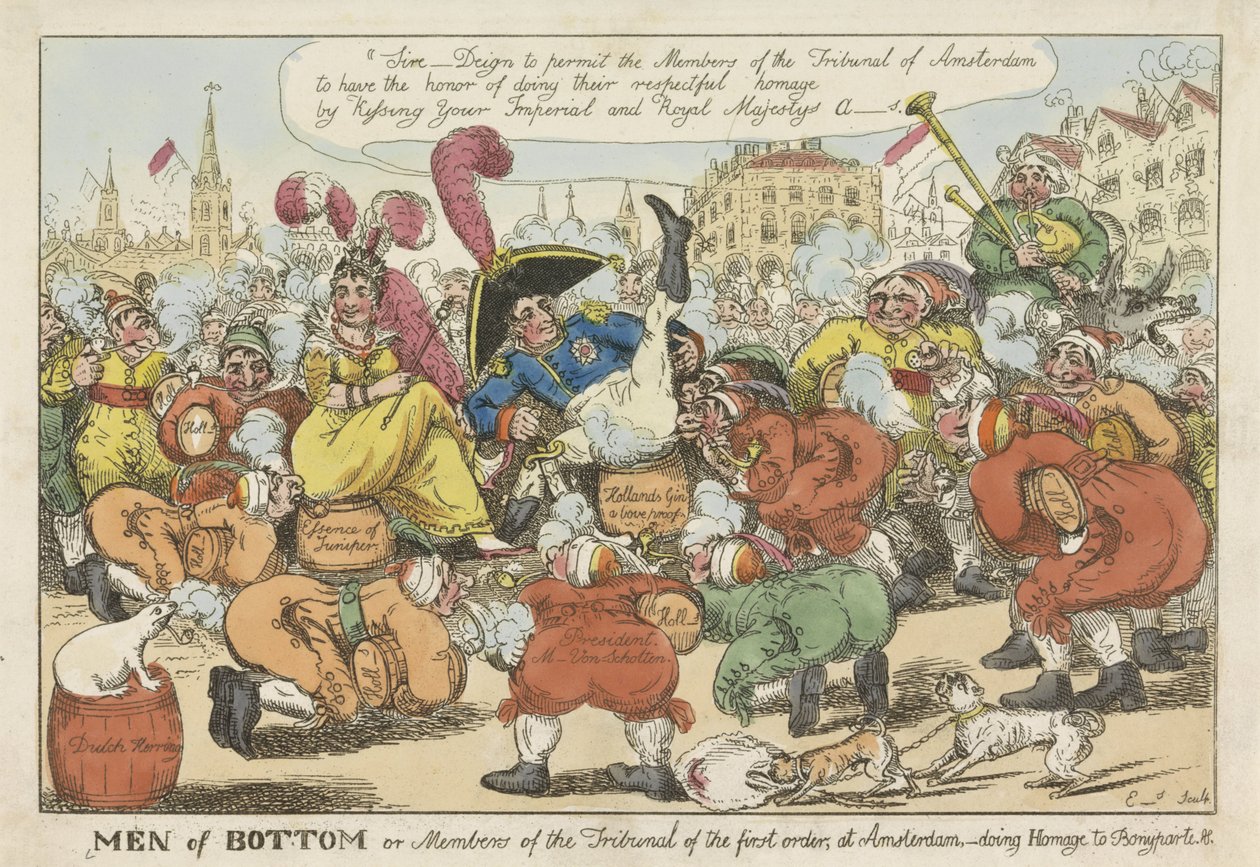 Les Hollandais veulent embrasser le derrière de Napoléon, 1811 - William Elmes