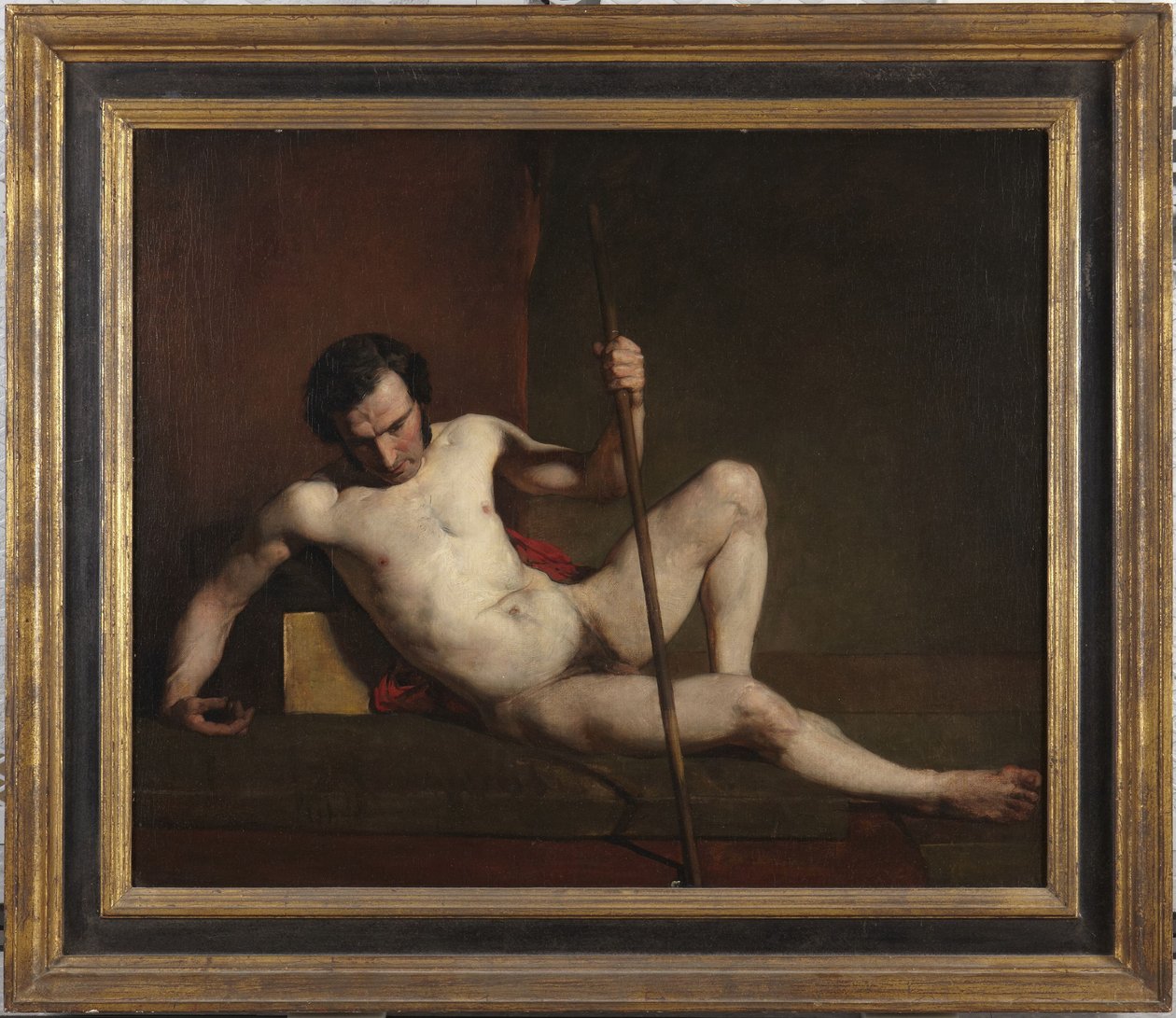 Nu masculin appuyé sur un bâton - William Etty