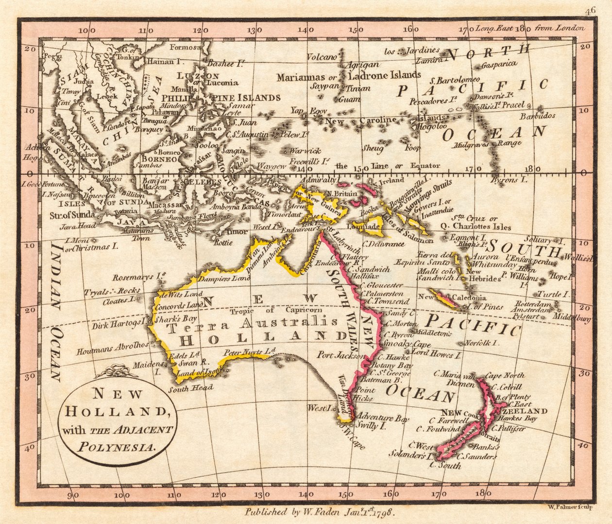 Australie et Nouvelle-Zélande. Nouvelle-Hollande. Carte. - William Faden