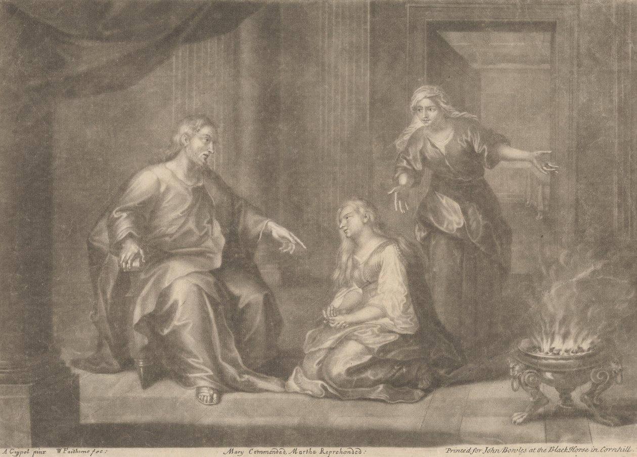 Marie louée, Marthe réprimandée - William Faithorne