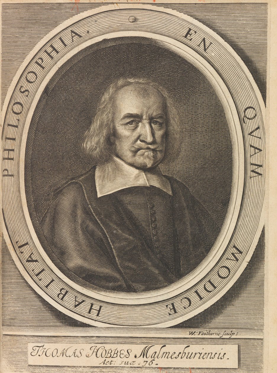Portrait de Thomas Hobbes 1588-1679, 1642 - William Faithorne the Elder