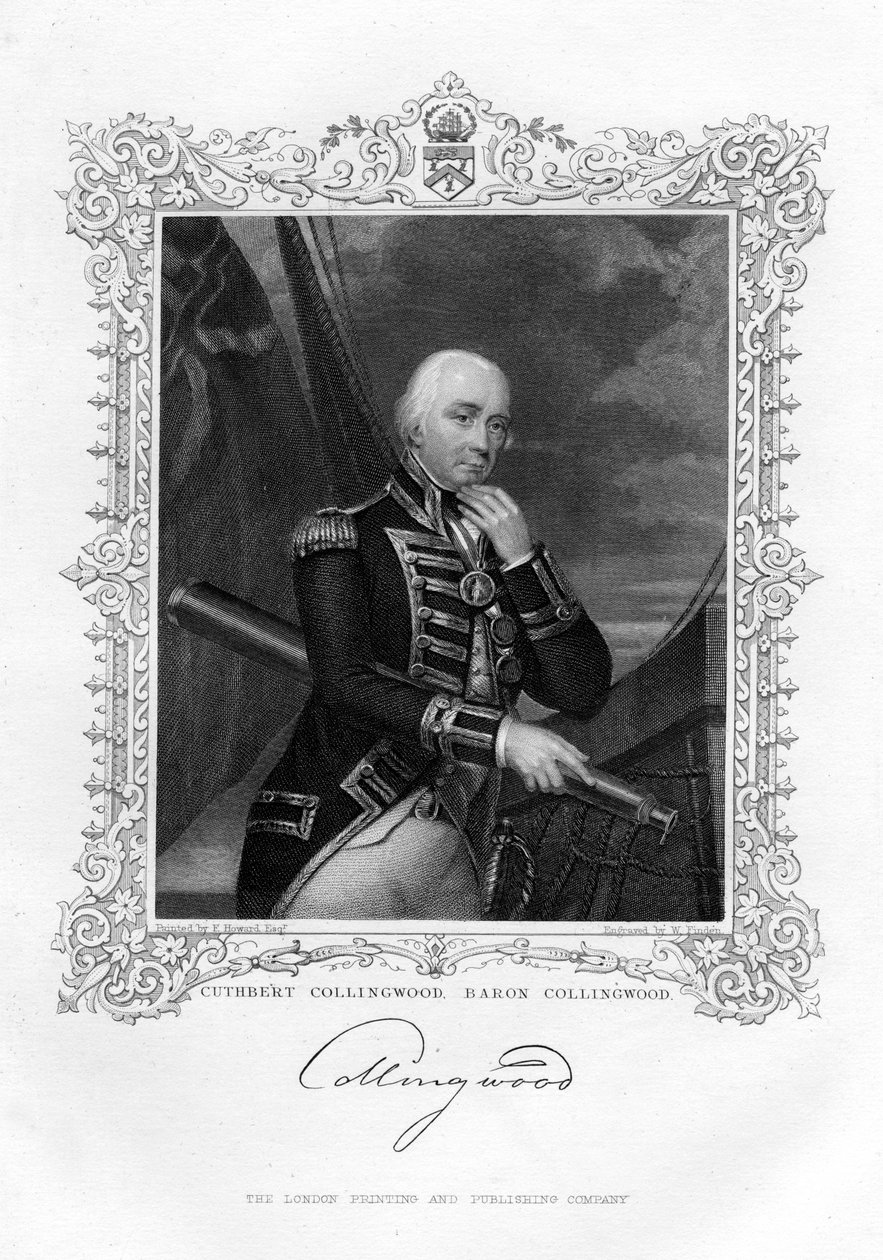 Cuthbert Collingwood, 1er Baron Collingwood, amiral britannique de la Royal Navy, 19ème siècle - William Finden