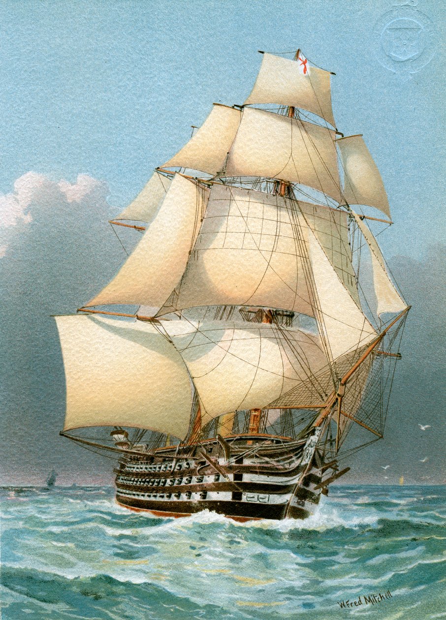 HMS Victoria, navire de guerre de la Royal Navy à 121 canons, vers 1859, vers 1890-1893 - William Frederick Mitchell