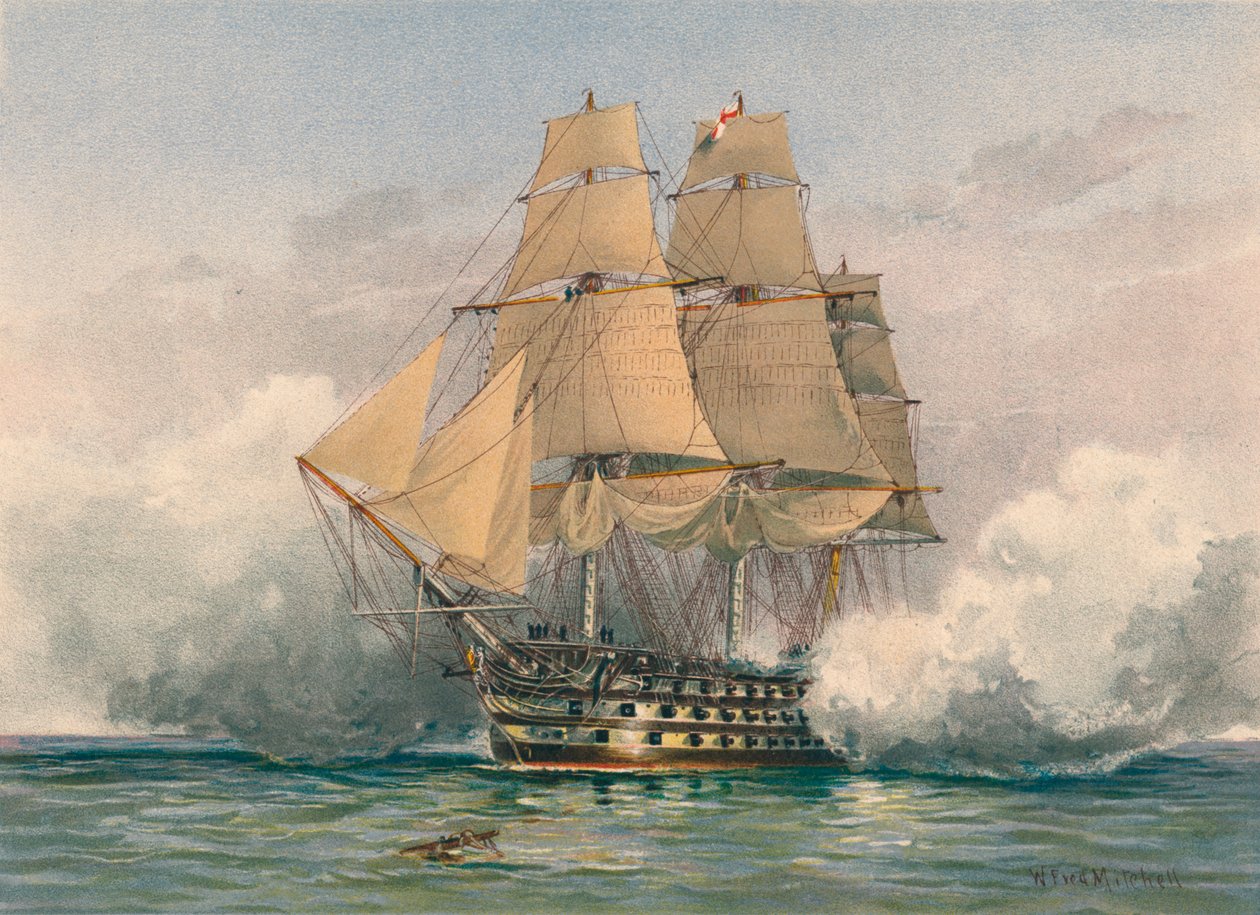 La Victoire, lancée en 1765, fin du 19e-début du 20e siècle - William Frederick Mitchell
