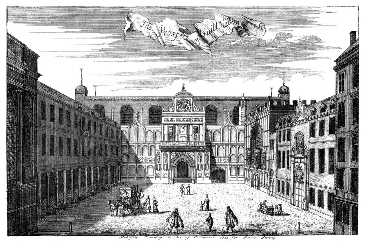 Perspective de Guildhall, City of London, 1755, 1886 - William Griggs