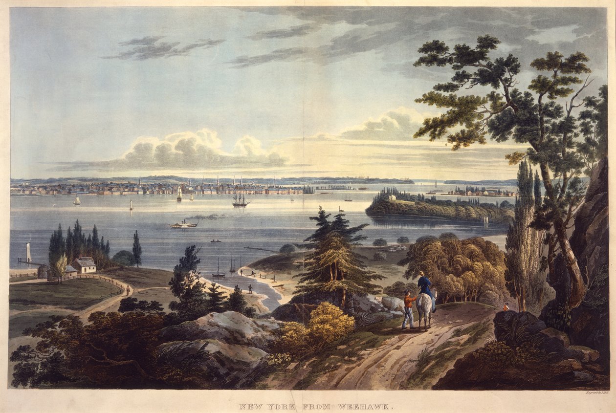 New York depuis Weehawken, gravé par John Hill - William Guy Wall