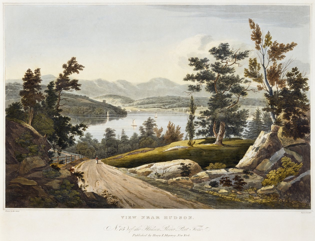 Vue près de Hudson, 1822 - William Guy after Wall