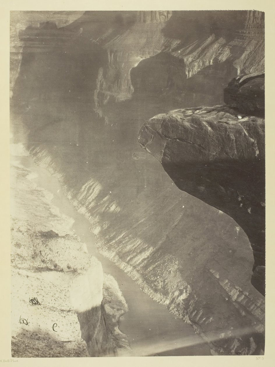 Vue vers le sud dans le Grand Cañon, rivière Colorado, Sheavwitz Crossing, 1872 - William H. Bell