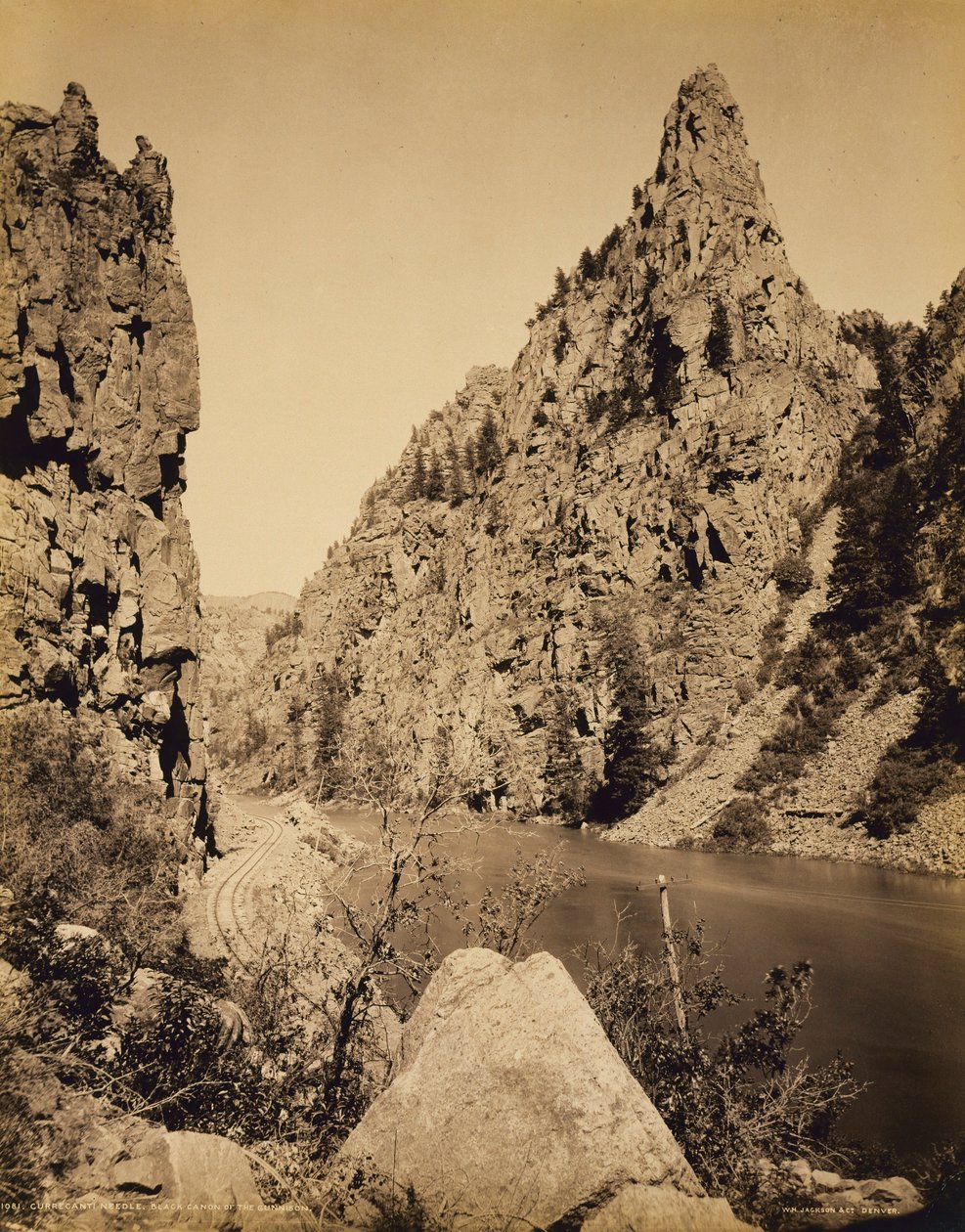Aiguille de Currecanti, Cañon noir du Gunnison - William H. Jackson