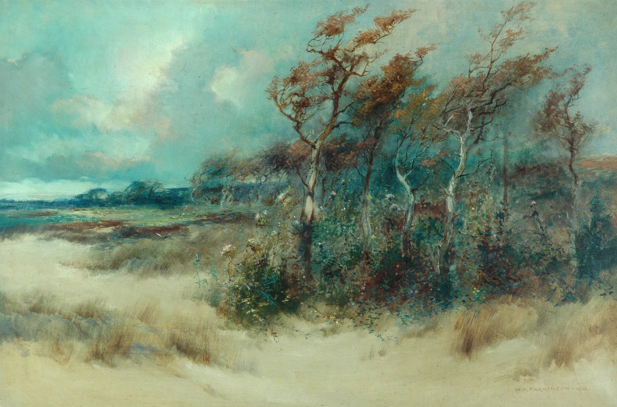 Arbres dans une allée sablonneuse, Heysham, 1916 - William H. Parkinson