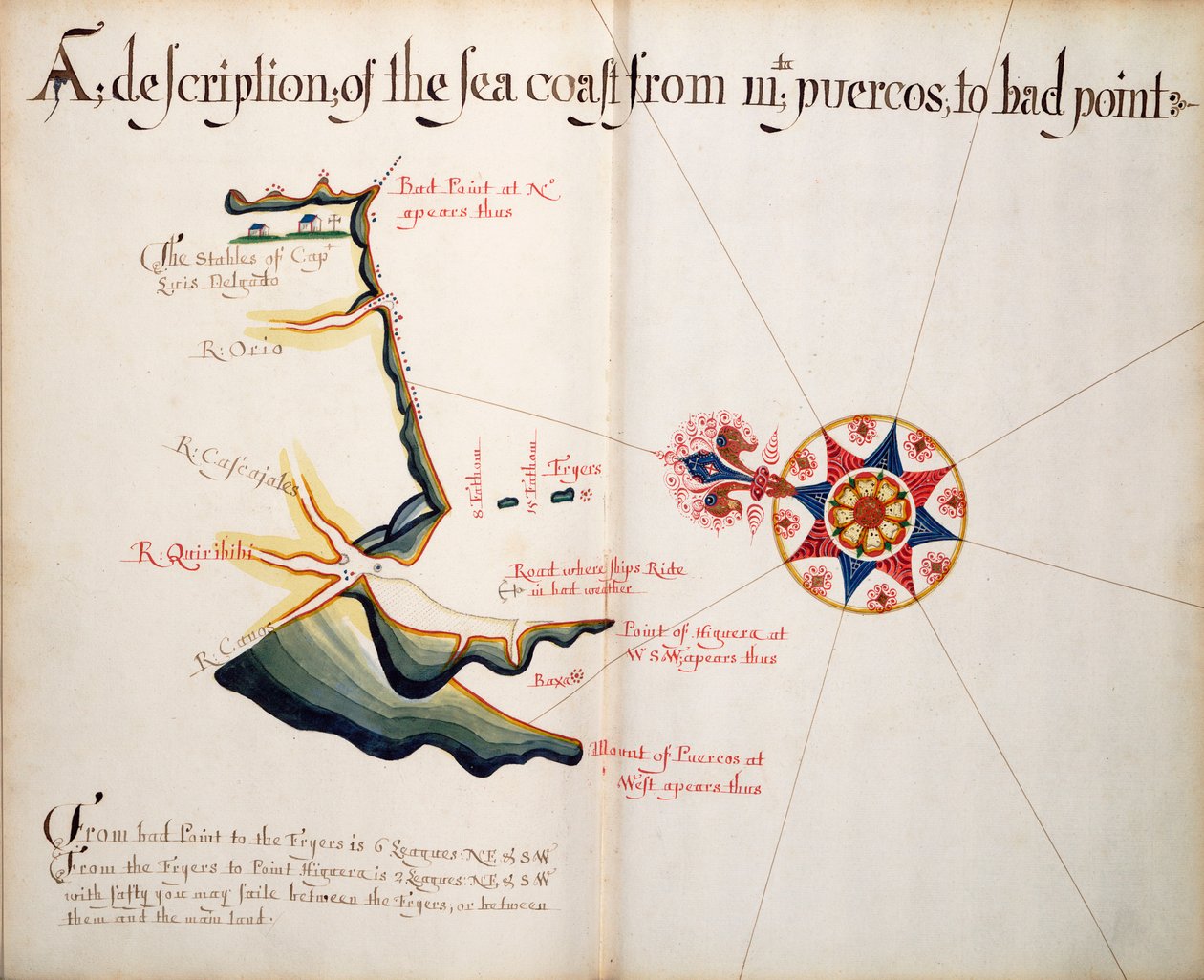 Description de la côte maritime de Mta. Puercos à Bad Point - William Hack