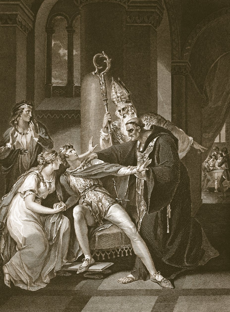 Edwy et Elgiva, gravé par Isaac Taylor, illustration de 