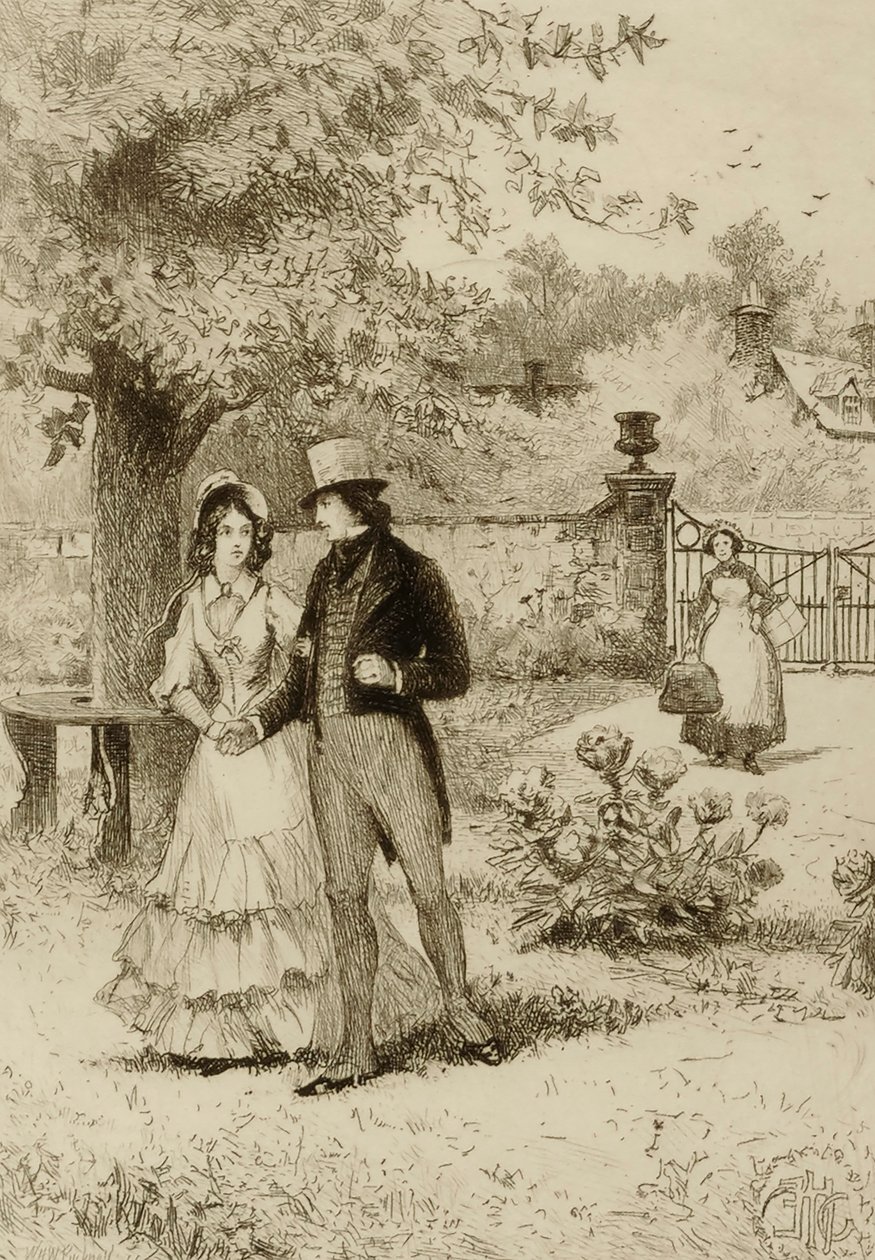 Sans titre (couple marchant dans un jardin) - William Harry Warren Bicknell