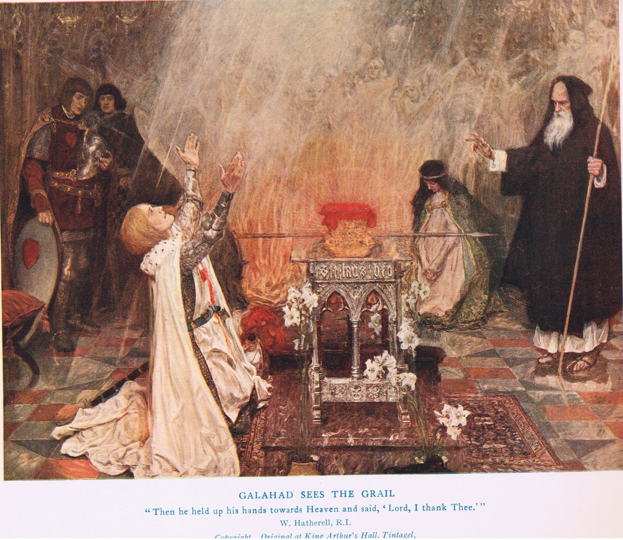 Galahad voit le Graal, illustration de 