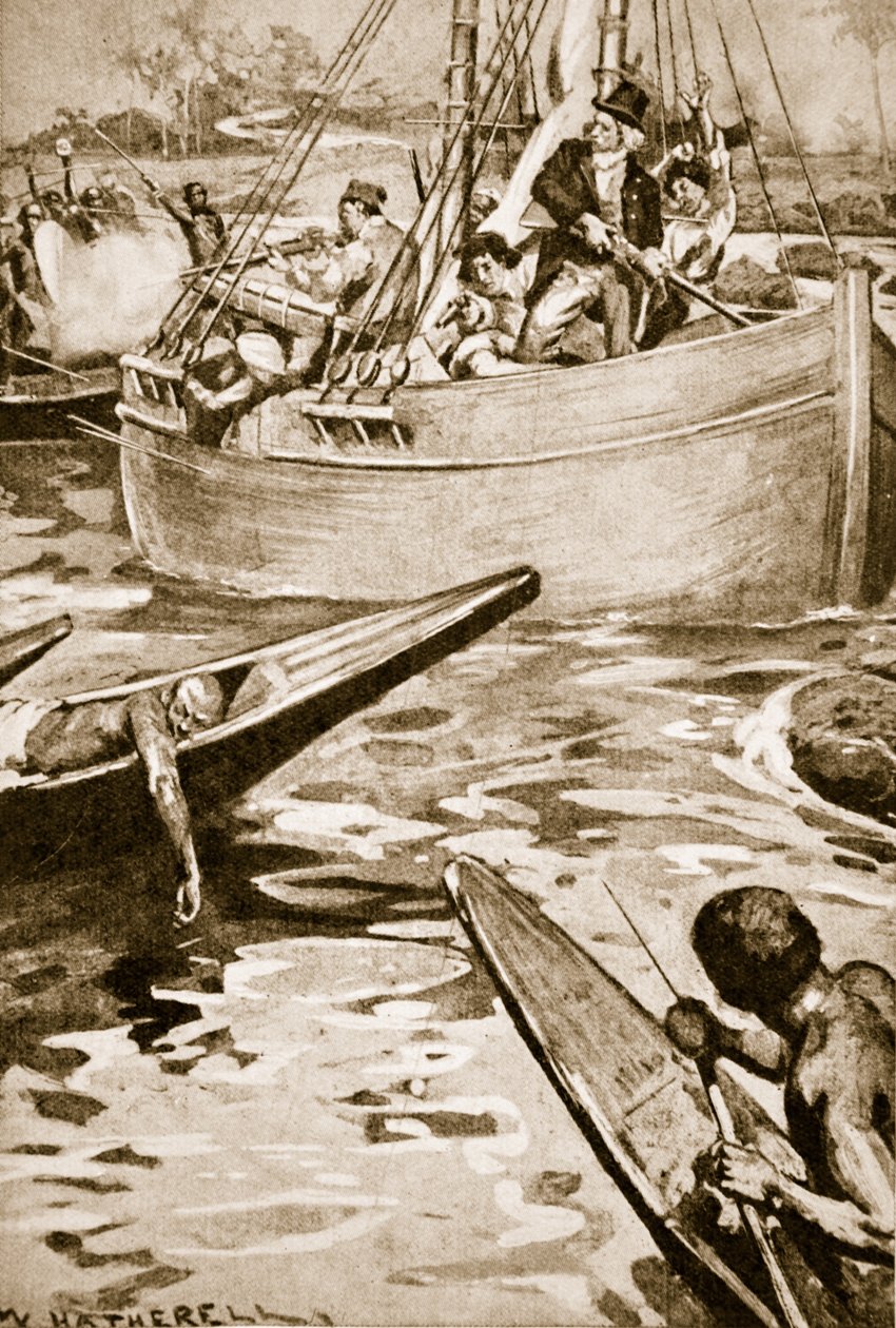 La dernière résistance de Mungo Park contre les indigènes aux rapides de Bussa - William Hatherell
