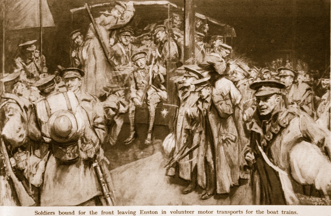 Scènes de joie poignante et de pathos aux grandes gares de Londres, 1914-19 - William Hatherell