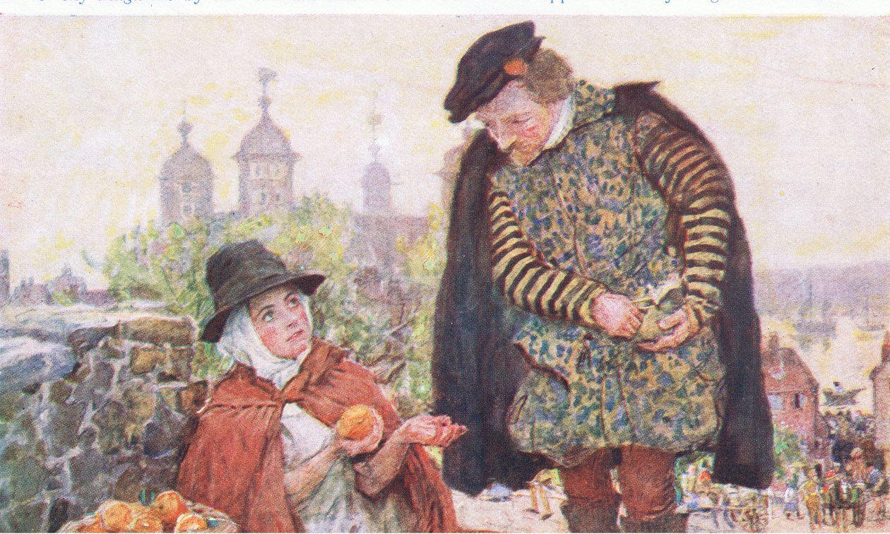 Shakespeare achète une orange à une femme sur Tower Hill, de My Magazine - William Hatherell