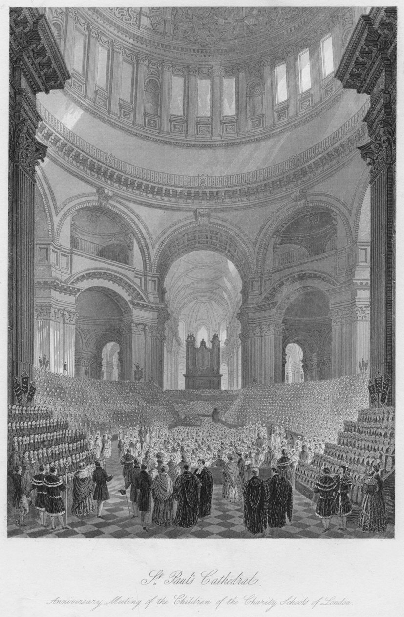 Cathédrale Saint-Paul. Réunion anniversaire des enfants des écoles de charité de Londres, vers 1841 - William Haydon Fuge