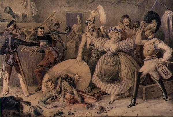 Bagarre dans une auberge, c.1830 - William Heath