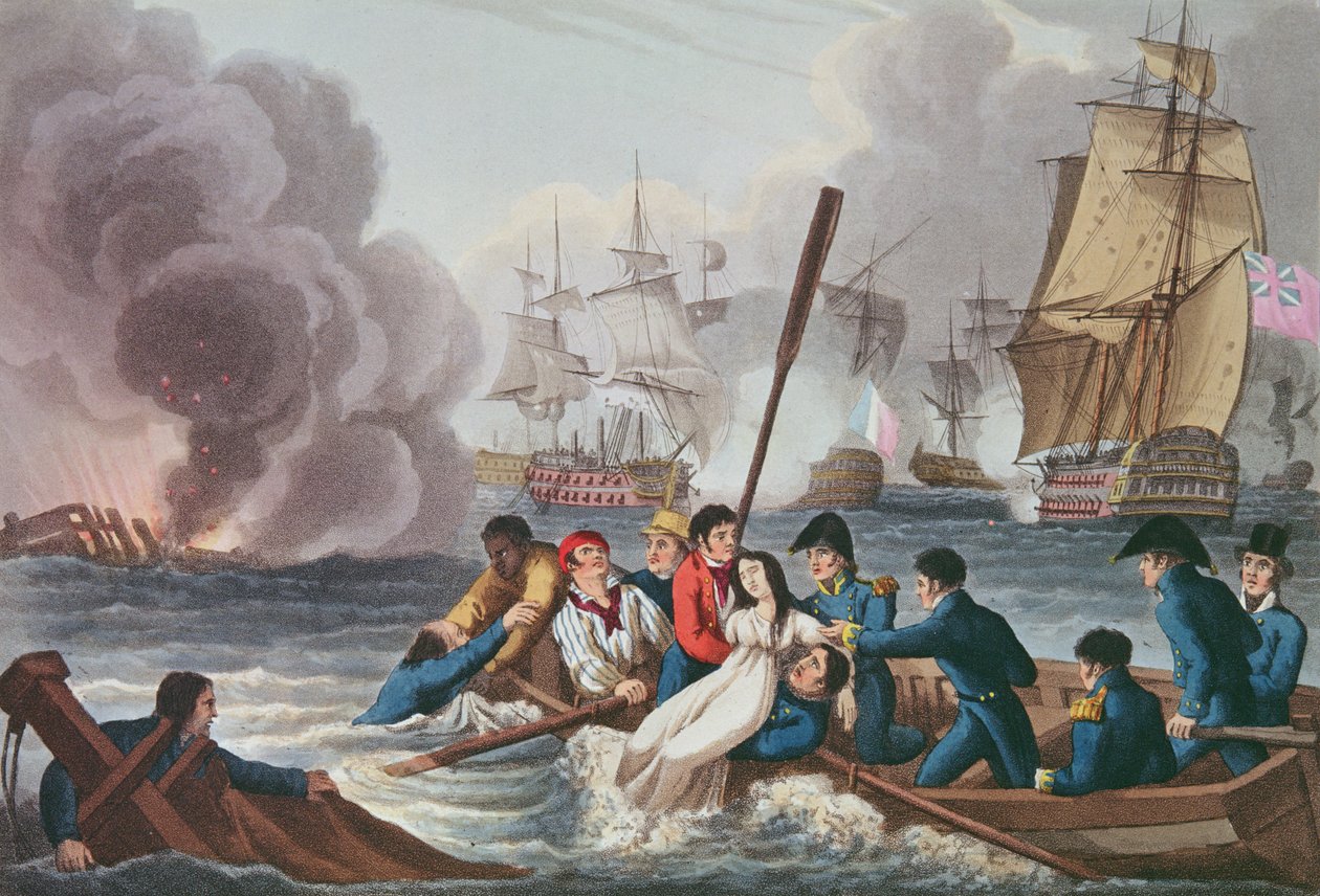 Anecdote à la bataille de Trafalgar, gravée par Matthew Dubourg de 
