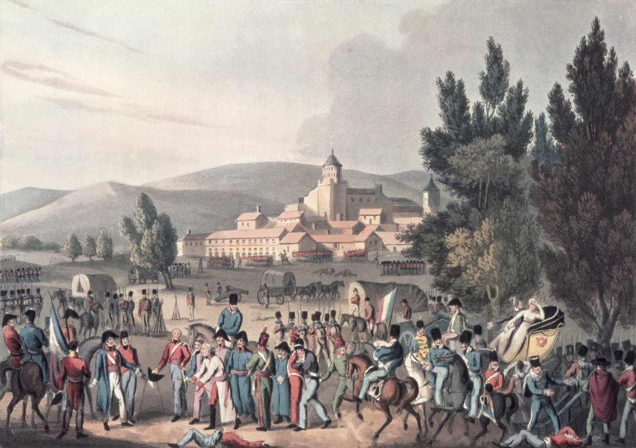 Bataille de Vittoria, 1813, apportant les prisonniers, gravé par I. Clarke, aquatinte par M. DuBourg - William Heath