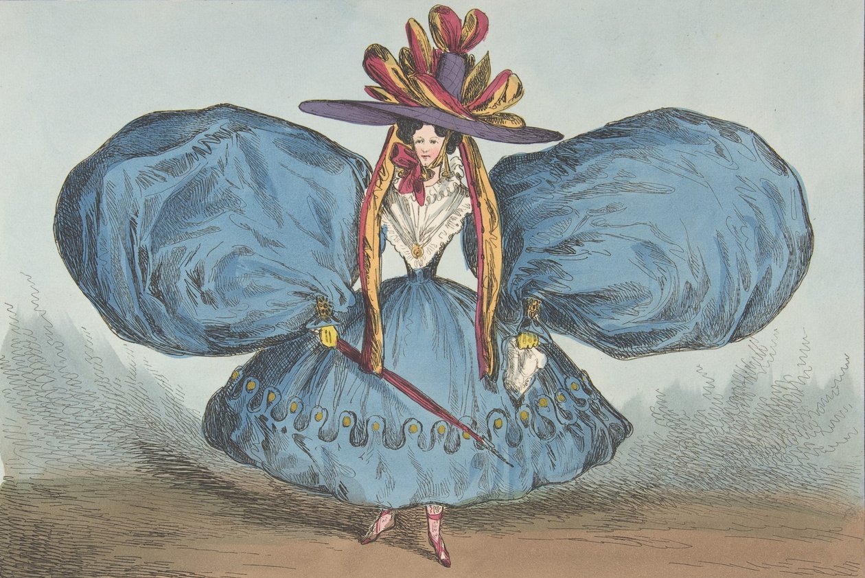Bizarreries modernes par P. Pry Esq., Planche 1 : Les manches curieusement coupées, 30 juin 1829 - William Heath