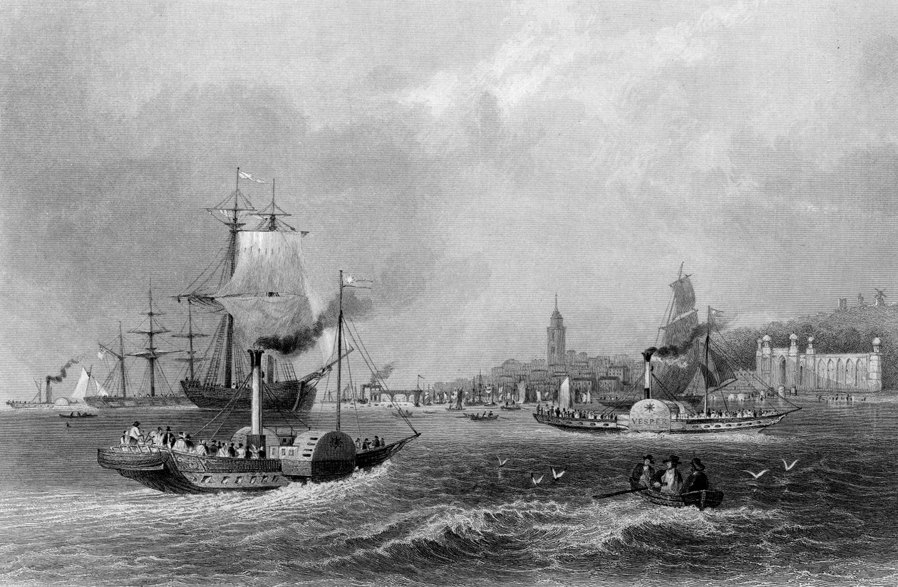 Gravesend, gravé par Henry Adlard, vers 1830 - William Henry (after) Bartlett