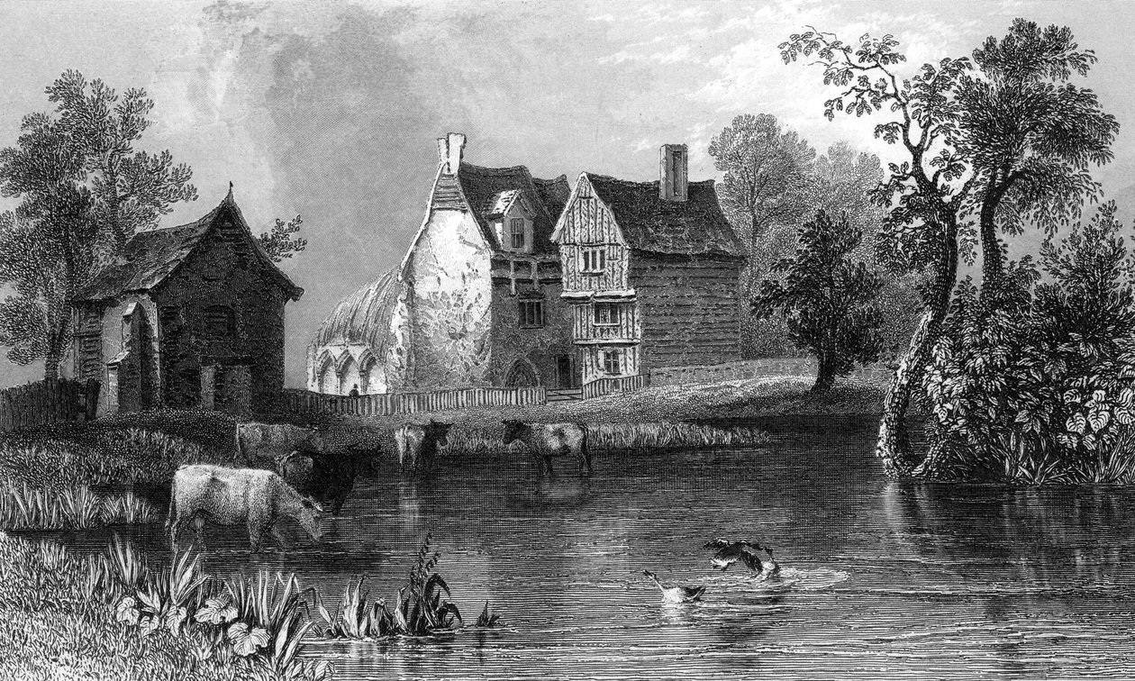 Abbaye de Beleigh, près de Maldon, Essex, gravé par Charles Mottram, 1832 - William Henry Bartlett