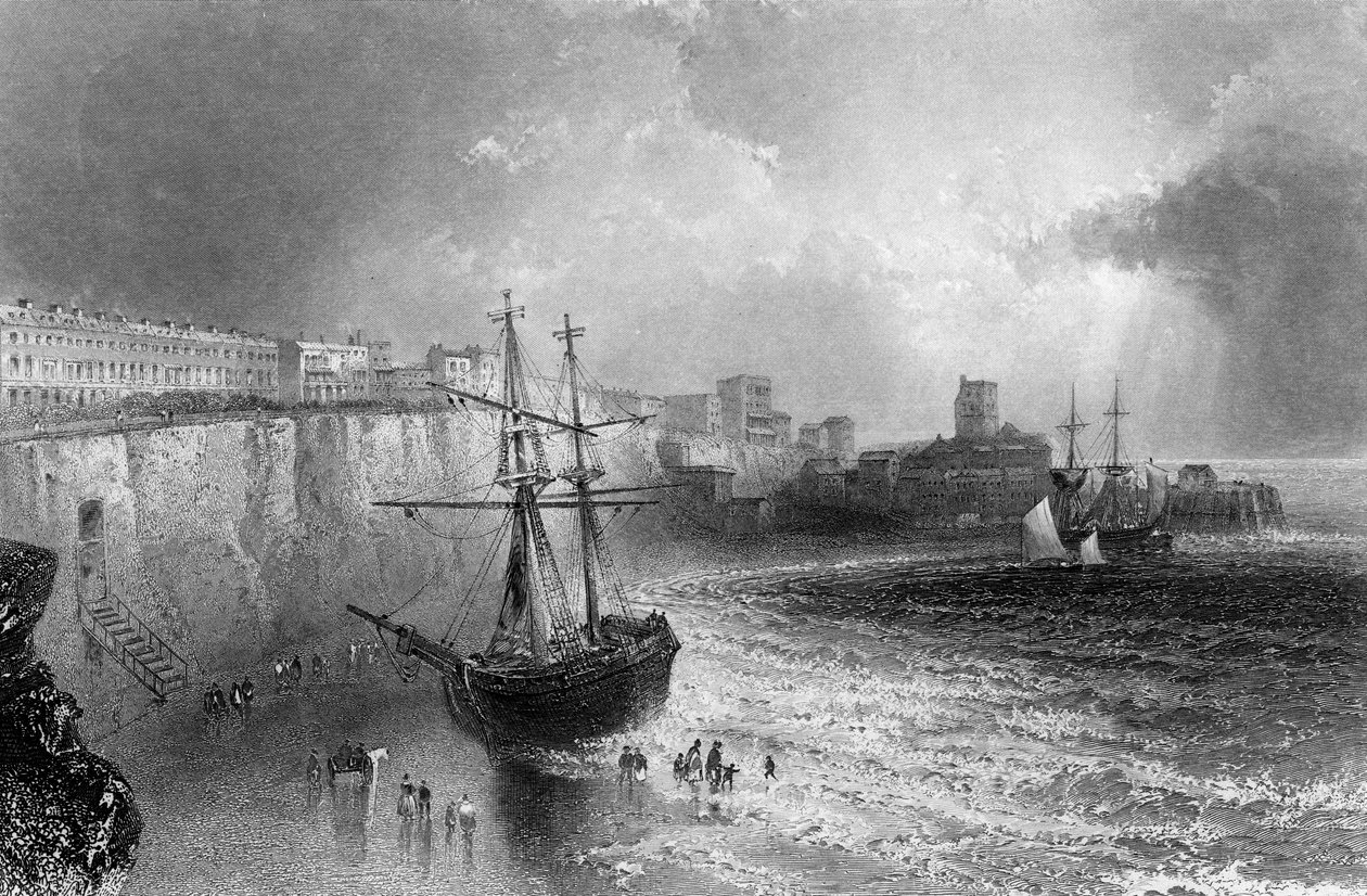 Broadstairs, Kent, gravé par Robert Brandard, 1842 - William Henry Bartlett