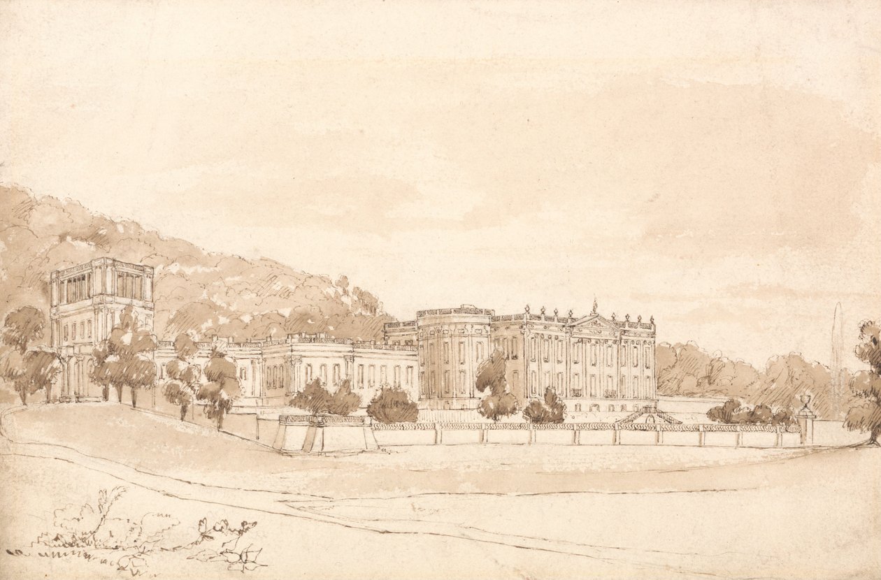 Chatsworth House, dans le Derbyshire - William Henry Bartlett