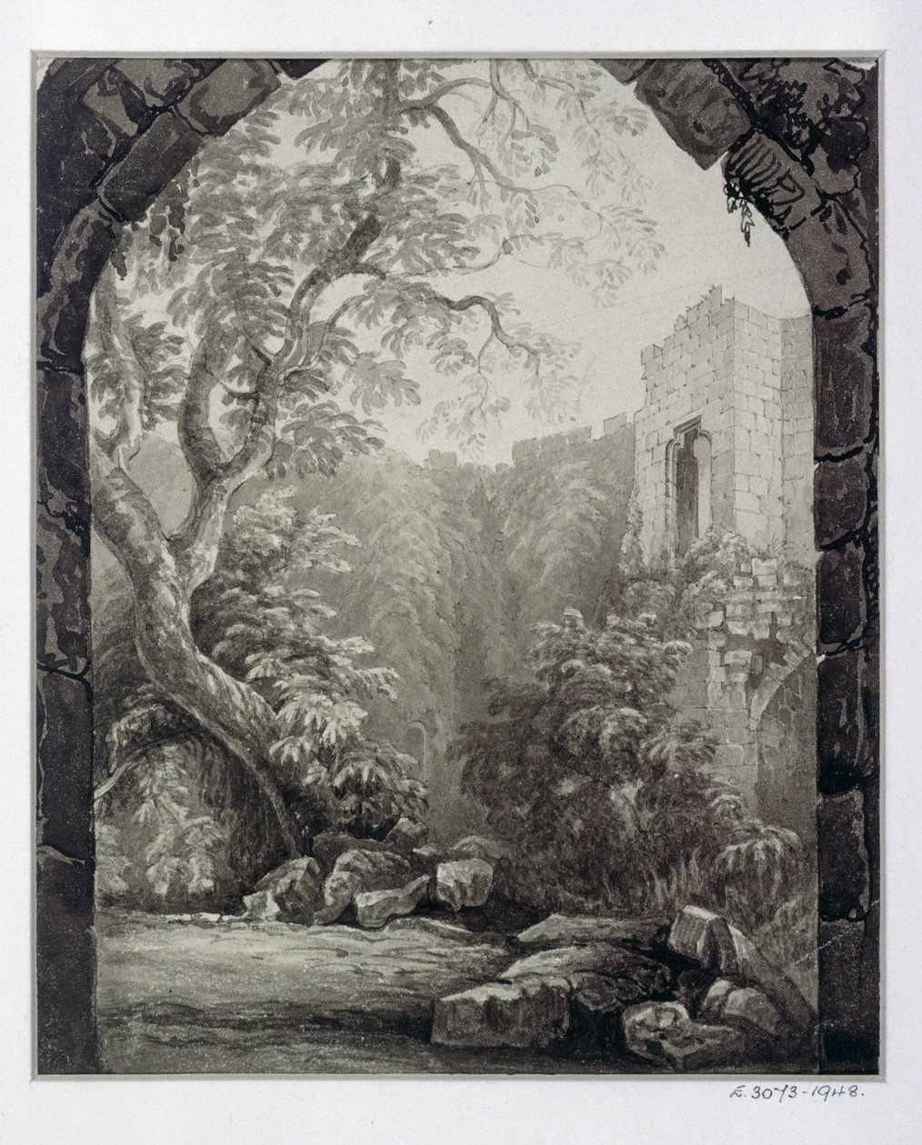 Tour de Clifford, York, intérieur - William Henry Bartlett