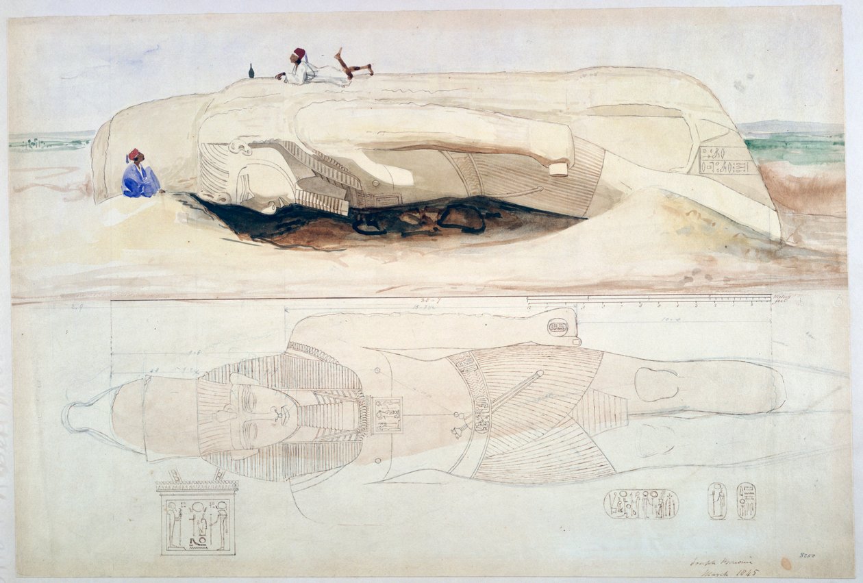 Colosse de Ramsès II, Memphis, 1845 - William Henry Bartlett