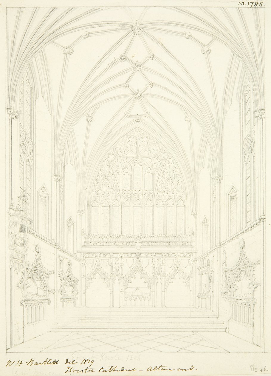 Chapelle de la Vierge de la cathédrale de Bristol regardant vers l