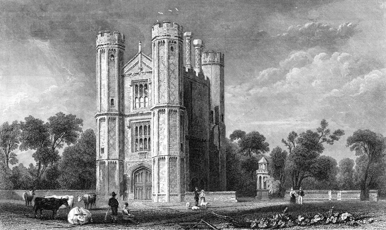 Leighs Priory, Essex, gravé par E. Young, 1832 - William Henry Bartlett