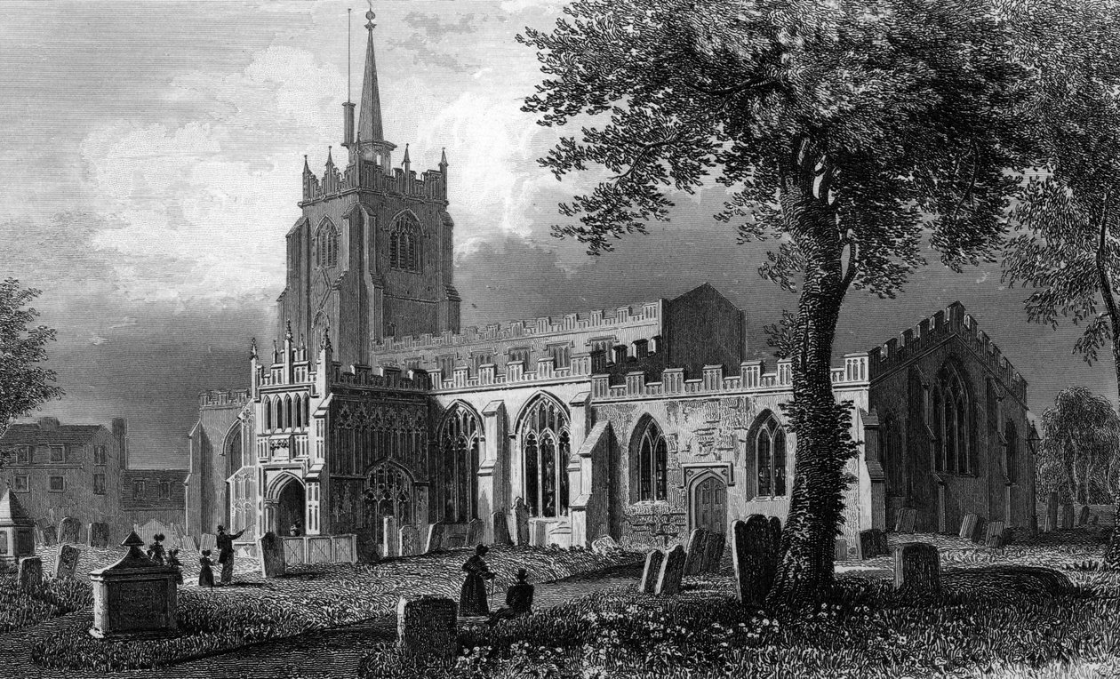 Église Sainte-Marie, Chelmsford, gravée par William Watkins, 1832 - William Henry Bartlett