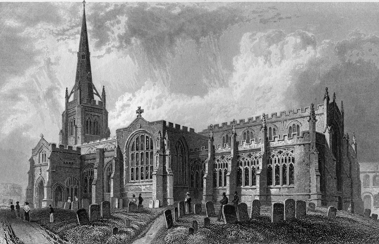 Église de Thaxted, Essex, gravée par Robert Sands, 1831 - William Henry Bartlett