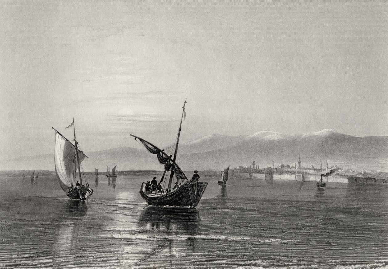 Les Balkans, Bulgarie, près de Widden, gravé par J. Godfrey - William Henry Bartlett