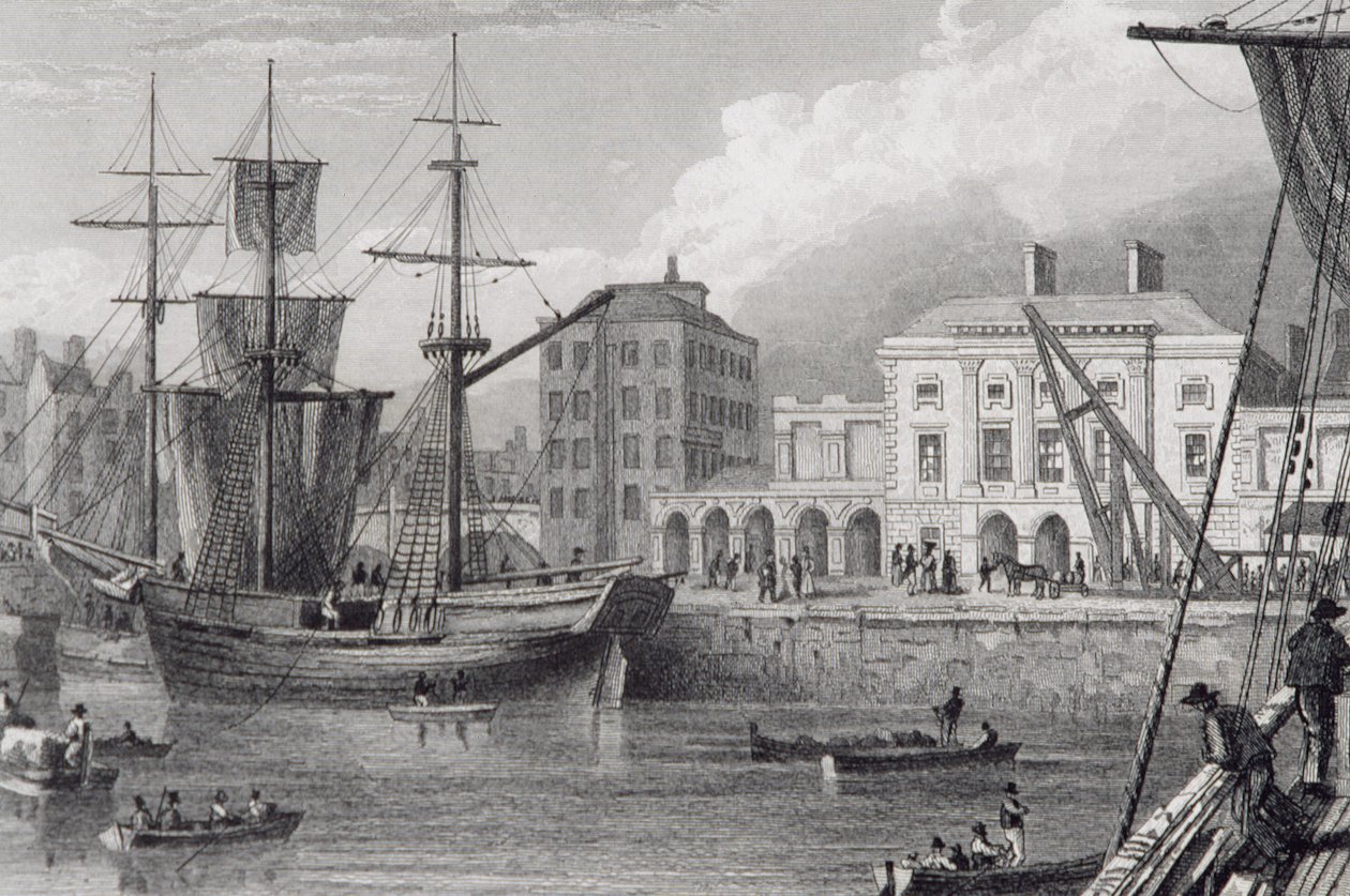 La Douane, Limerick, Irlande dans les années 1830, extrait de 