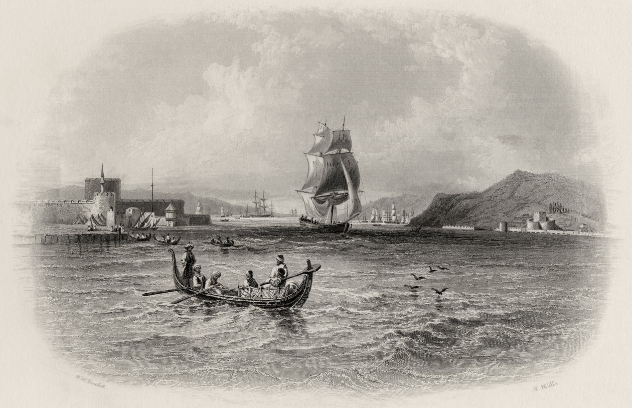 Les Dardanelles, Turquie, gravé par R. Willis - William Henry Bartlett